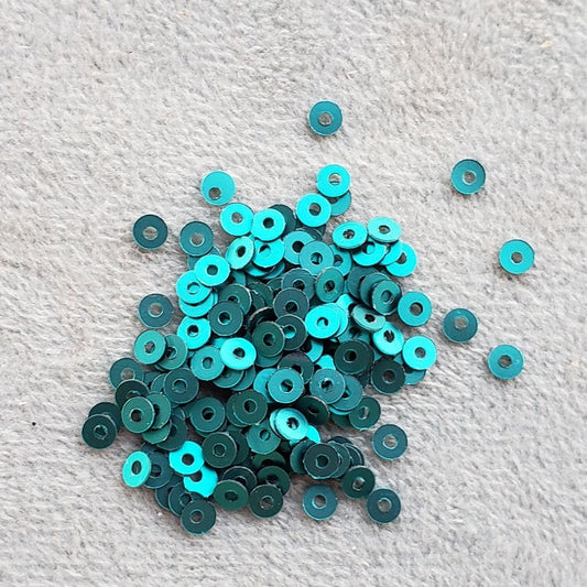 materiales para bordar a mano en pedrería con lentejuelas planas color verde esmeralda