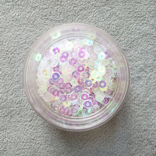 materiales para bordar a mano en pedrería: lentejuelas planas de color transparente