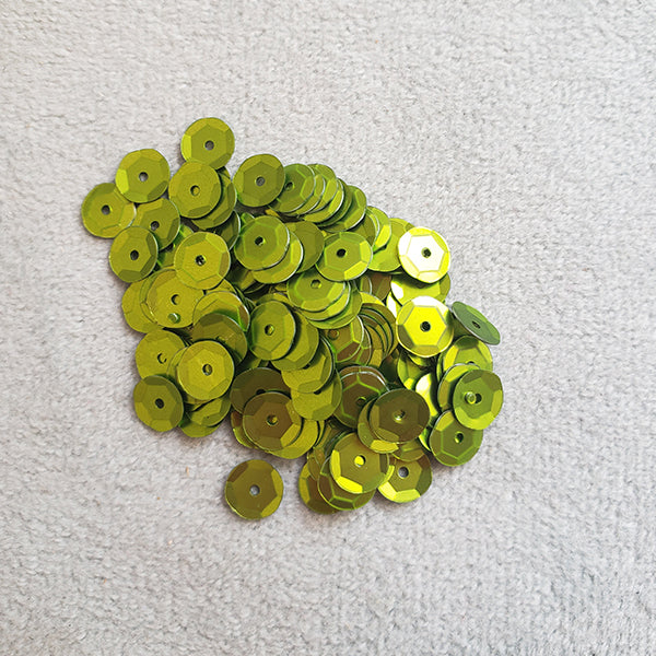 lentejuela de copa verde opaca