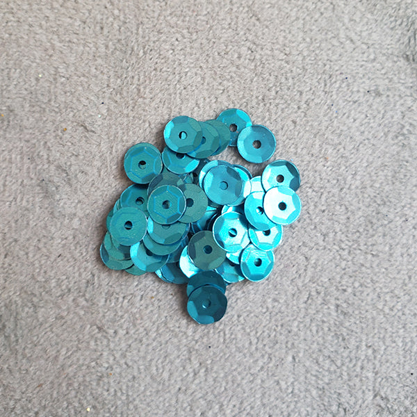 lentejuela de copa azul opaca