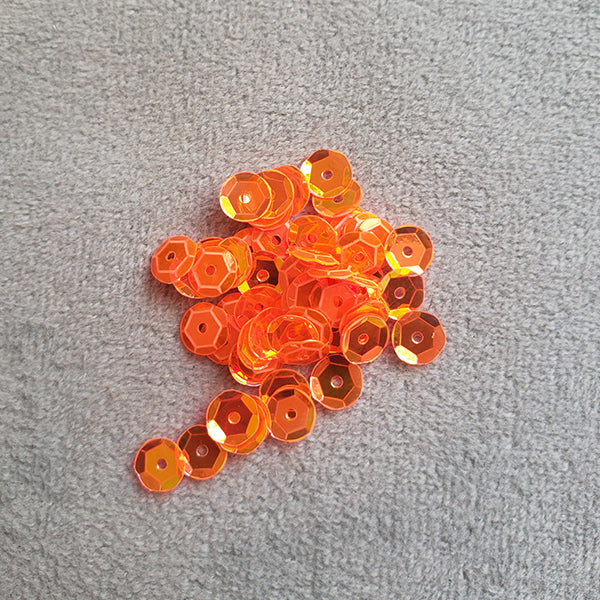 lentejuela de copa flúor color naranjo