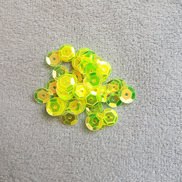 lentejuela de copa flúor color verde