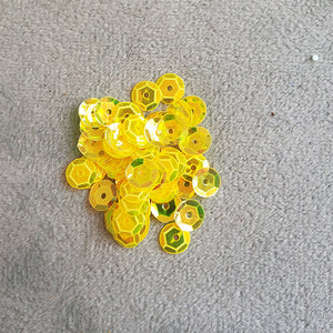 lentejuela de copa flúor color amarillo