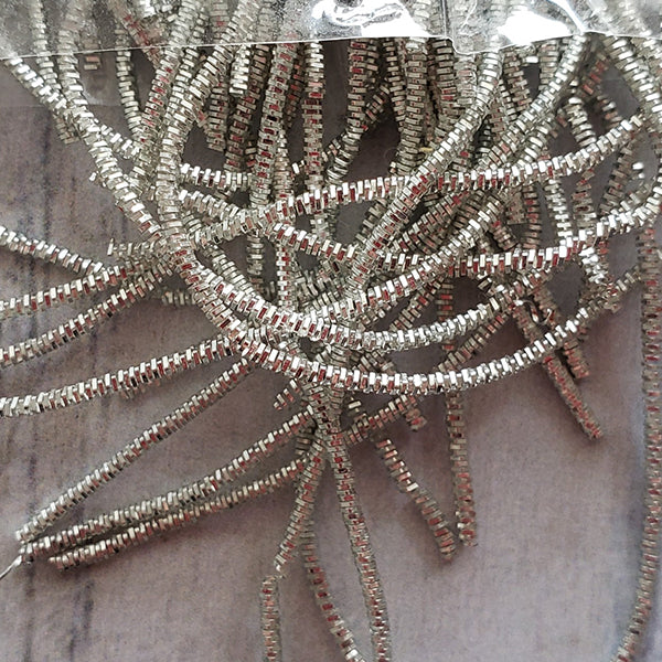 Materiales para bordar: Alambre francés tipo brillante plateado